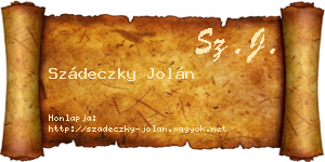 Szádeczky Jolán névjegykártya