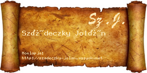 Szádeczky Jolán névjegykártya